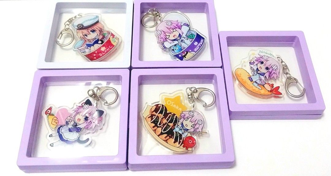 Hyperdimension Neptunia Acrylic Keychains (Category: Other Merchandise) located in Antipolo. Submitted by pandasal (Listing ID 1467636393, Image 1). Description: ‼️From what I know, these are not official but good quality keychains‼️ Need to declutter, kaya letting go of these Neptunia acrylic keychains Never used, just displayed. Protective sheet still not removed from most of the keychains 130 each, with display frame included. Will give discou