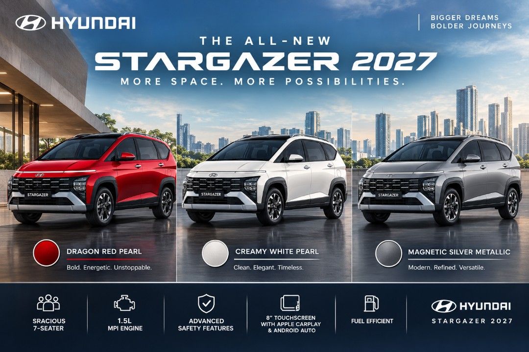 Hyundai stargazer GL IVT Auto (Category: New Cars) located in Manila. Submitted by n.c.c (Listing ID 1467662115, Image 2). Description: Visit at: HYUNDAI COMMONWEALTH, DILIMAN, QUEZON CITY. 🚘 MEET THE HYUNDAI STARGAZER — MORE SPACE, MORE COMFORT, MORE FAMILY ADVENTURES! Looking for a stylish, modern, and practical family vehIcle. ✨ WHY CHOOSE THE HYUNDAI STARGAZER? ✅ 7-Seater Family MPV ✅ 1.5L Gasoline Engine ✅ Smooth IVT Transmission ✅ Modern E