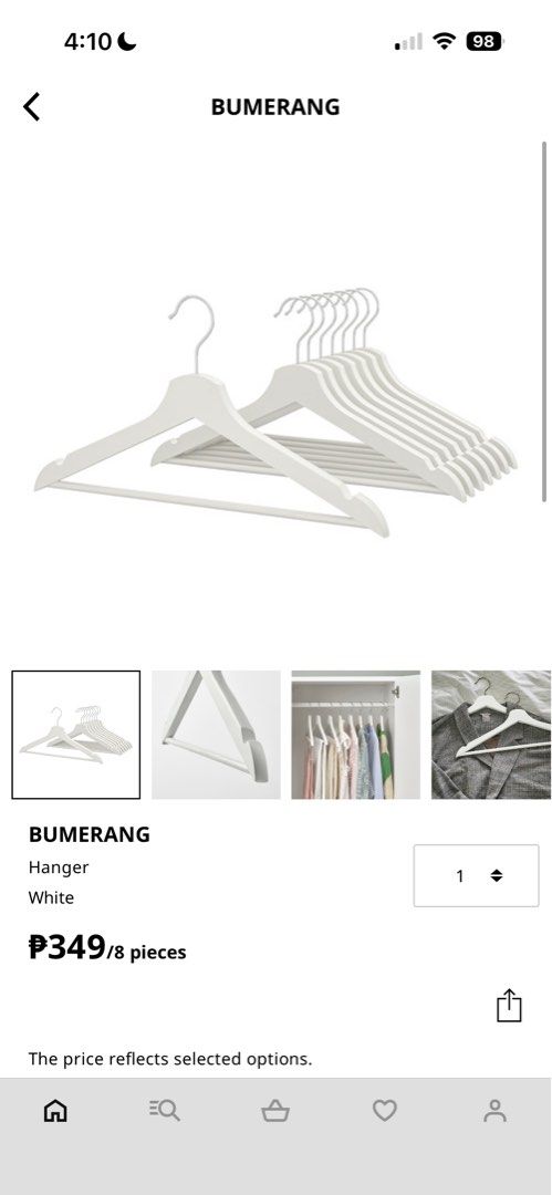 IKEA BUMERANG Hangers Set (Category: Hooks & Hangers) located in Taguig. Submitted by beatrizangela (Listing ID 1467679053, Image 3). Description: 32 pieces All good condition .