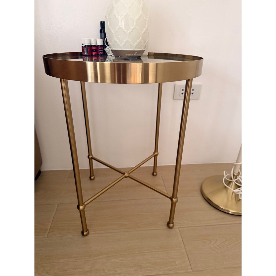 IKEA Gold Side Table - 45cm (Category: Tables & Sets) located in Rizal. Submitted by mariasdeclutteringshop (Listing ID 1467689268, Image 3). Description: RFS: Moving out of the country. For pick up only in Nov 28 or 29. 2 pcs available .
