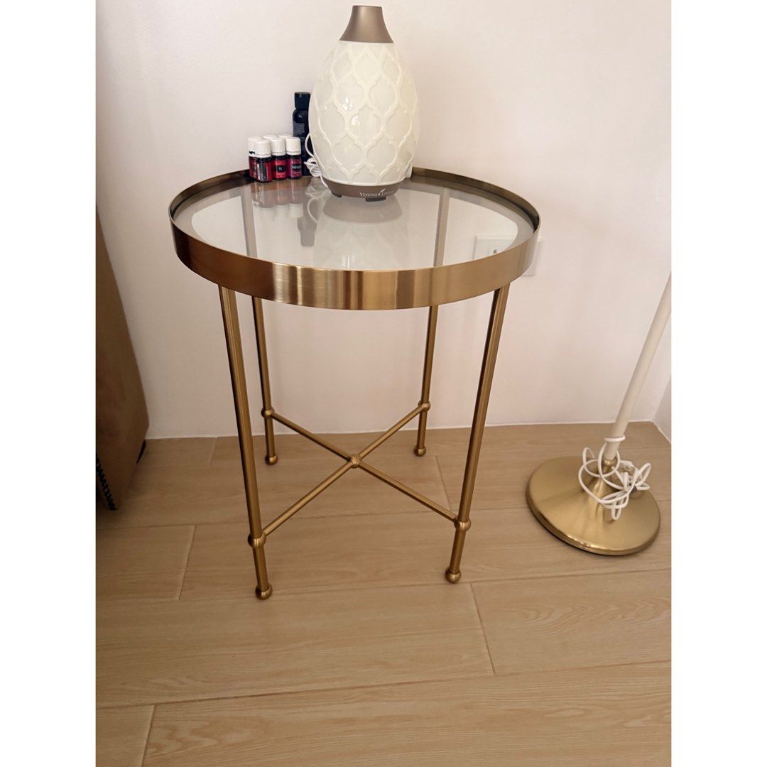 IKEA Gold Side Table - 45cm (Category: Tables & Sets) located in Rizal. Submitted by mariasdeclutteringshop (Listing ID 1467689268, Image 1). Description: RFS: Moving out of the country. For pick up only in Nov 28 or 29. 2 pcs available .