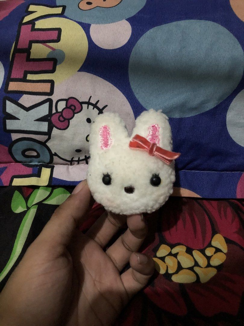 Imported Bunny Plush Charm (Category: Plushies & Soft Toys) located in San Juan, La Union. Submitted by declutteringog7 (Listing ID 1467630493, Image 2). Description: 🐰 Imported Bunny Plush Charm ₱70 Category: Accessories > Charms Details: Soft fluffy bunny toy — no pin, just a cute plush charm you can attach to bags, keychains or display Imported quality — well made and very cute Gently used — clean and in great condition 📍 Location: Baguio Ci