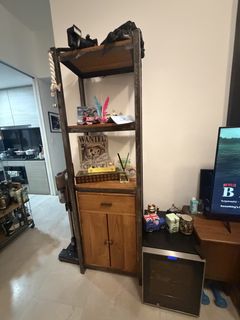 Industrial Style Metal and Wood Tall Bookcase, Furniture & Home Living ...