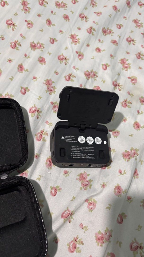 Insta360 Ace Pro Action Camera with Case (Category: Cameras) located in La Trinidad. Submitted by caicai1926 (Listing ID 1467666838, Image 2). Description: - Model: Insta360 Ace Pro (Black) with Leica lens - Condition: Fully functional, great working order, ready for use - Includes: Black zippered protective case - Special Note: Flip-up screen still has the original care instructions sticker attached - Ideal For: Capturing adventures, sports, and