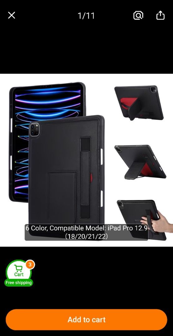 Ipad Pro 12.9" 2018 Casing (Category: Cases & Sleeves) located in Quezon City. Submitted by winmadtrading (Listing ID 1467626485, Image 2). Description: Ideal for single hand usage. Design includes iPad pencil holder..