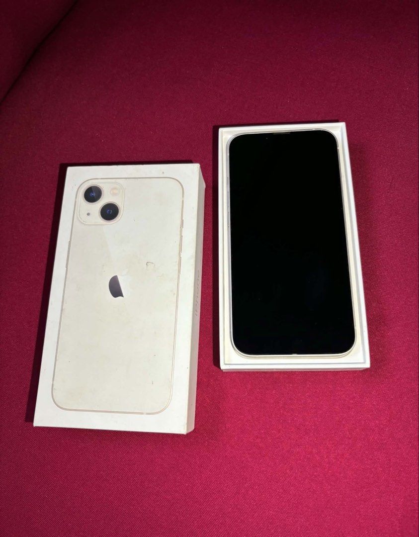 Iphone 13 (Category: iPhone 13 Series) located in Tagaytay City. Submitted by smolmacaroon (Listing ID 1467663485, Image 2). Description: FORSALE OR SWAP SA 16 PRO -IPHONE 13 128GB FU 89%BH (STARLIGHT) - ZP/A variant - NTC approved | Powermac purchased - Factory unlocked - 88% battery health - All working - No history of repair Inclusions: Unit, Box, Cases & Cord Meet up / Lalamove 📍Tagaytay City 📍Amadeo, Cavite.