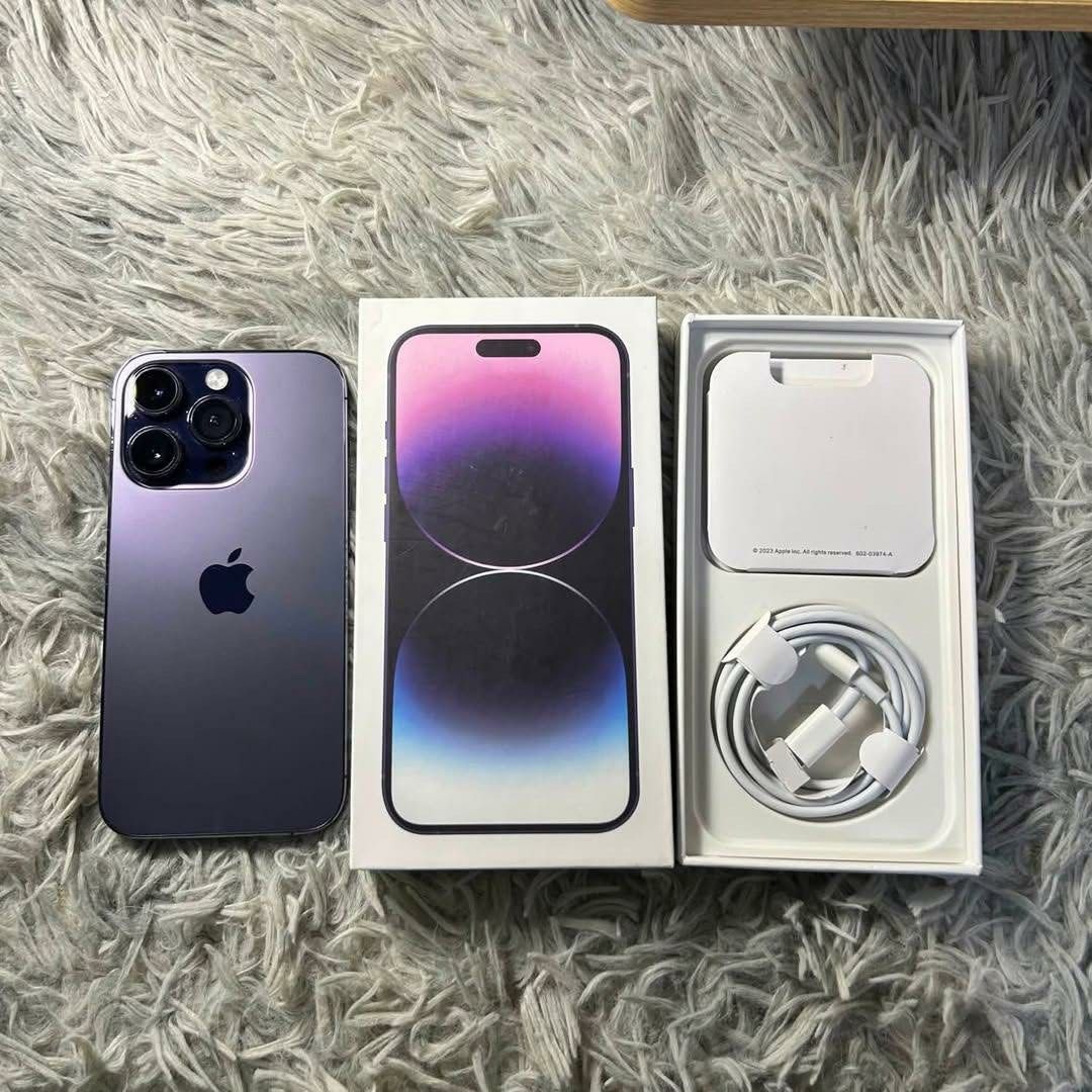 Iphone 14pro (Category: iPhone 14 Series) located in Dasmarinas. Submitted by jamilah.salik (Listing ID 1467755390, Image 1). Description: For Sale Iphone 14pro deep purple ✅orig charger 🔋98 batt health ✨128gb 🎀lady owned kaya maingat gumamit Smooth gagamitin na lang ✅truetone 🤳malinaw cam No issue No history of Repair With box pa .
