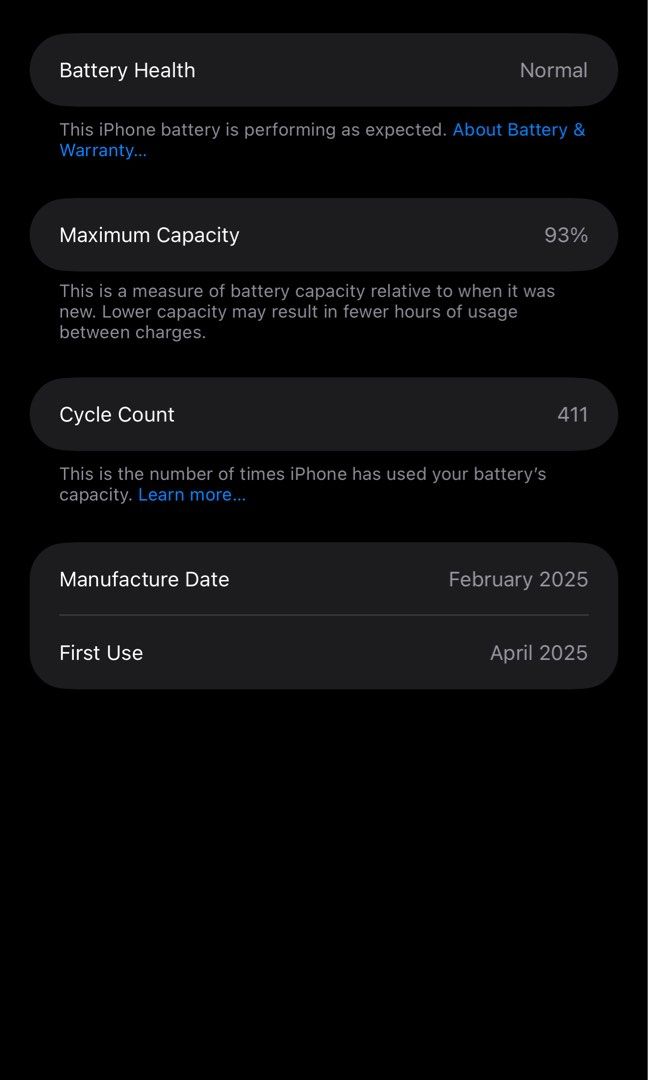 iPhone 16 Pro Max 256 GB Silver (Category: iPhone 16 Series) located in Pasay City. Submitted by manung_john (Listing ID 1467607664, Image 2). Description: - Model: iPhone 16 Pro Max - Storage: 256 GB - Color: Desert Titanium / Silver finish - Battery health: 93% - Condition: Excellent, like new with clean body and pristine camera lenses - Inclusions: Original retail box and protective case with Power Mac Receipt - comes in original accessory - I