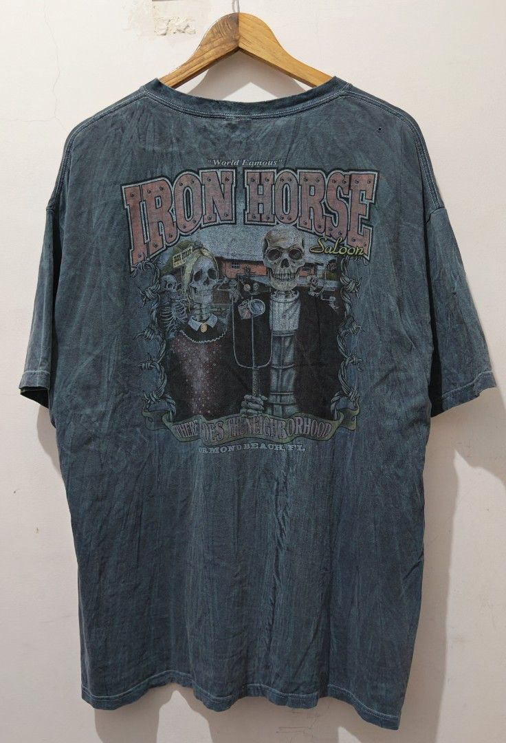 Iron Horse Saloon (Category: Tshirts & Polo Shirts ) located in Taguig. Submitted by thriftedminds (Listing ID 1467704601, Image 1). Description: Item: Iron Horse Saloon (Tie Dye)🔥 ‎Size: XLarge (Anvil Red Tag) ‎Width: 23 ‎Length: 30 ‎Condition: Excellent ‎Issue: Pinhole, Crack print, Tattered DM to purchase 📩.
