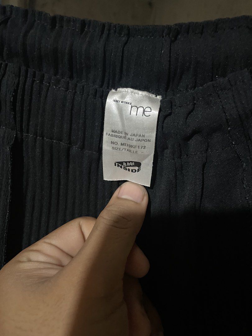 ISSEY MIYAKE ME Pleated Black (Category: Other Bottoms) located in Davao. Submitted by houkaygoods (Listing ID 1467633191, Image 2). Description: - 100% Authentic Issey Miyake Me pleated black pants - Made in Japan with signature permanent pleats - Comfortable elastic waistband for an easy fit - Lightweight, travel-friendly polyester material - Classic standard straight-leg cut - Easy care: machine washable on gentle cycle.