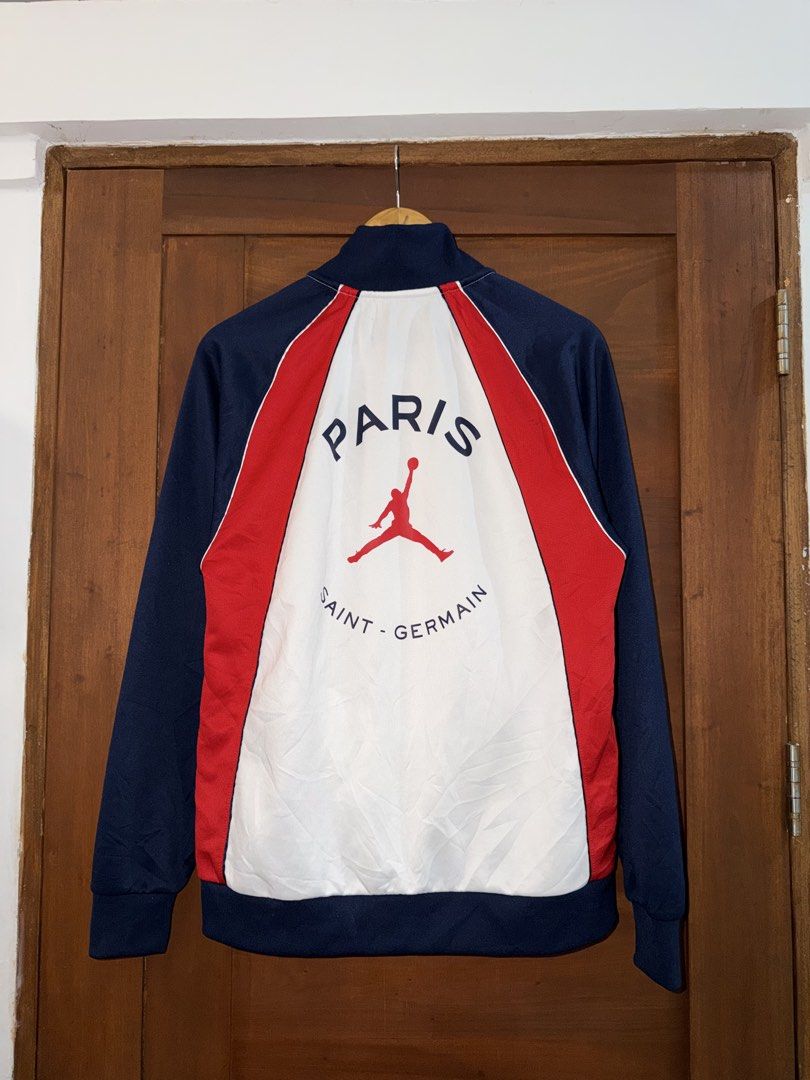 J0RDAN x PARIS SAINT GERMAIN JACKET (Category: Coats, Jackets and Outerwear) located in Manila. Submitted by triptothrift7 (Listing ID 1467754196, Image 3). Description: message if you are interested! for fast transaction J0RDAN x PARIS SAINT GERMAIN JACKET size small on tag best fit medium width 20.5 x 27 length no issue need wash only excellent condition color rate 9/10 authentic legit mode of payment gcash or bank transfer location Biñan lagun