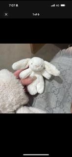 Jellycat White Bunny Plush Stuffed Toy with Tag, Toys & Collectibles ...