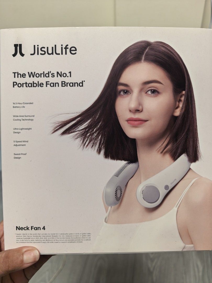 Jisulife Neck Fan 4 Portable Grey (Category: Fans) located in Makati City. Submitted by sp_espie (Listing ID 1467823310, Image 1). Description: - Authentic Jisulife Neck Fan 4 (Grey) - 5000mAh battery with up to 16.5 hours run time - Wide-area surround cooling technology - 5-speed wind adjustment for custom comfort - Sweat-proof design ideal for outdoor use - Lightweight, portable, and includes USB-C charging cable.