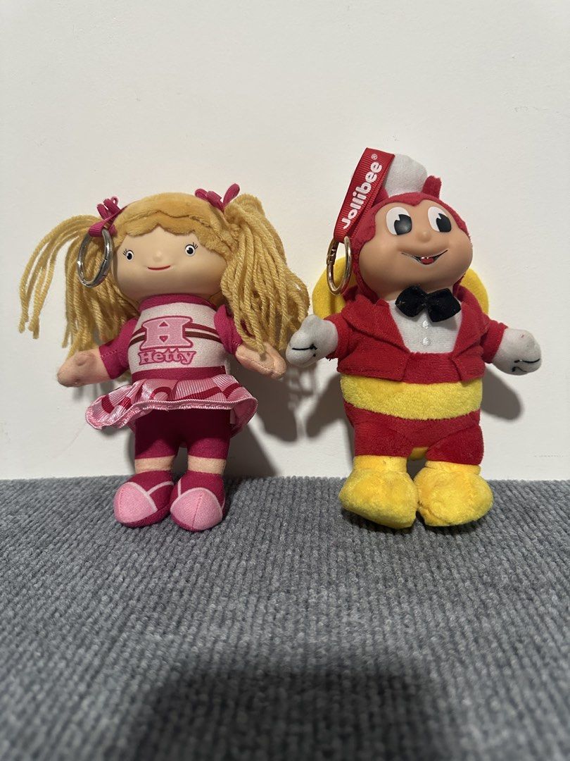 Jollibee and Hetty (Category: Plushies & Soft Toys) located in Manila. Submitted by royal_vintage_thriftshop (Listing ID 1467734810, Image 2). Description: Jollibee charm All 550.