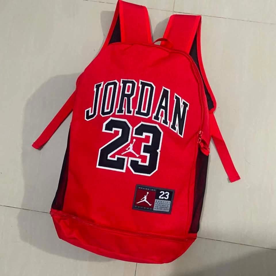 Jordan 23 Red Backpack (Category: Backpacks) located in Manila. Submitted by dopebieee80918 (Listing ID 1467666994, Image 1). Description: • Jordan Bag 23 • No Issue • Legit .