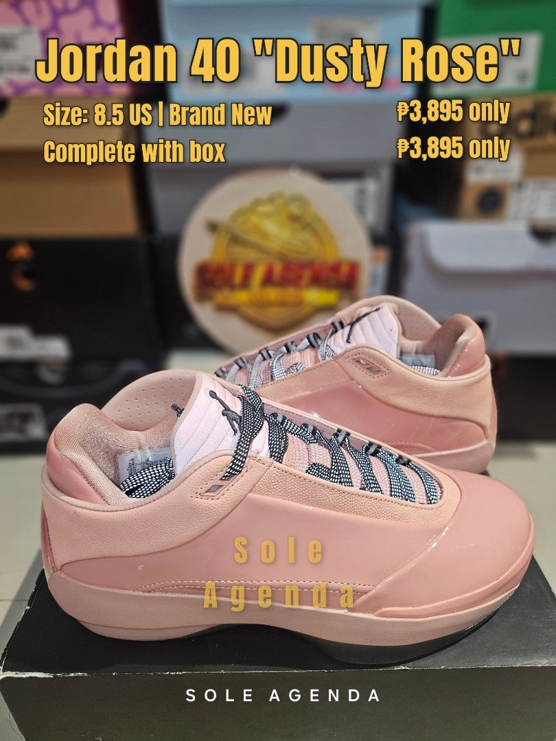 Jordan 40 "Dusty Cactus" (Category: Sneakers) located in Manila. Submitted by ejjjjj09 (Listing ID 1467791039, Image 1). Description: Jordan 40 "Dusty Rose" Size 8.5US | Brand New Complete with box ₱3,895 only ₱3,895 only TRADE + CASH 📍 Pin: Sole Agenda 🤝 Meetup: Townsville Sabang, Dasmariñas, Cavite 📦 Shipping: Lalamove or J&T #SoleAgenda #OriginalShoes #AuthenticShoes #BasketballShoes #fypシ.
