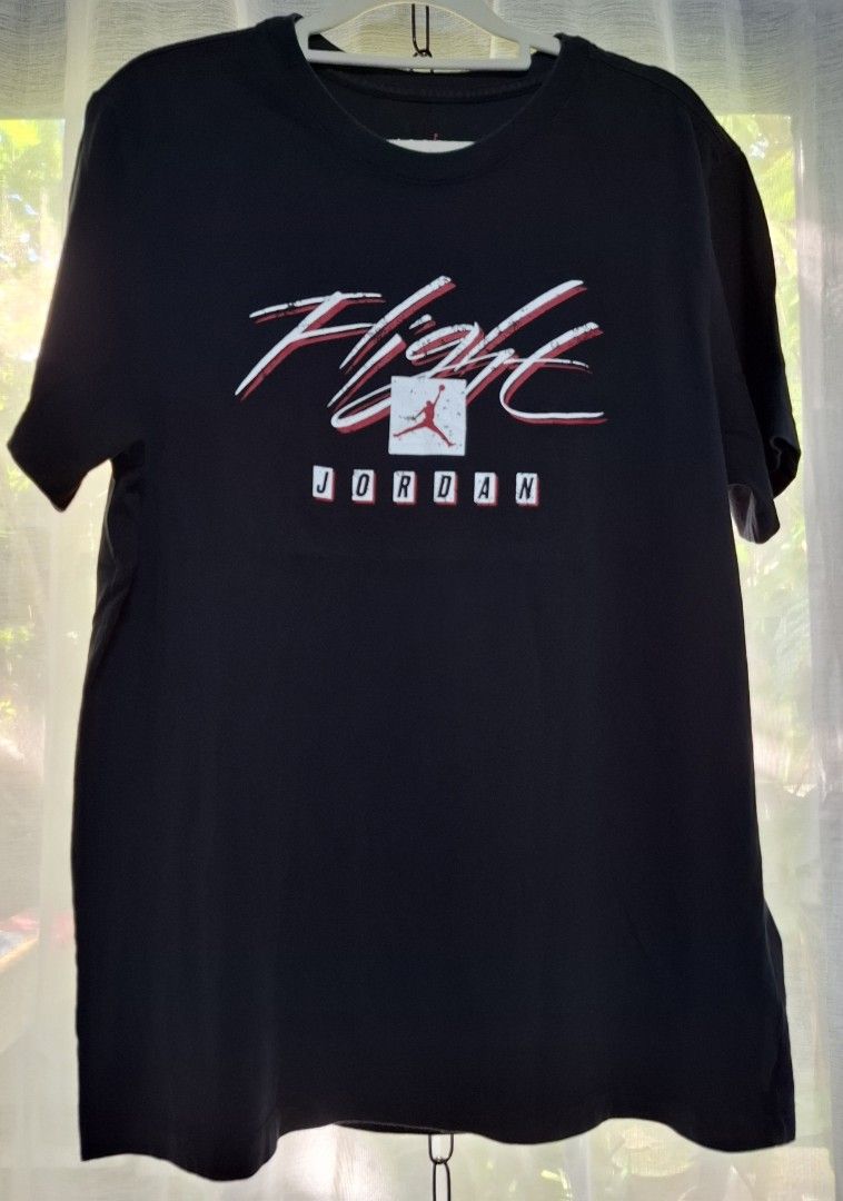 Jordan Flight Graphic T-Shirt Black XL (Category: Tshirts & Polo Shirts ) located in Manila. Submitted by jazil.ladyliz (Listing ID 1467675845, Image 2). Description: - Brand/Item: Jordan Flight graphic tee - Color: Black with red and white distressed lettering and Jumpman logo - Size: XL - Material: 100% cotton (Made in China) - Fit: Standard fit - Condition/Use: Casual everyday wear.
