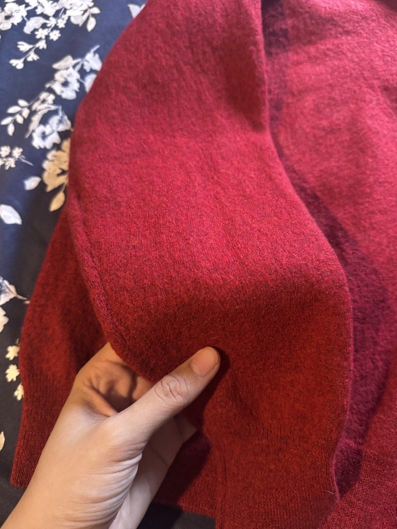 Jos. A. Bank Red Merino Wool Collared Sweater (Category: Coats, Jackets and Outerwear) located in Cebu City. Submitted by ixiaces (Listing ID 1467697913, Image 2). Description: Red collared sweater from Jos. A. Bank Signature Collection. Long sleeves, 2-button front placket, knit texture. 100% Italian merino wool material, made in Hong Kong. Size large. Deep red colorway with subtle heathered look. Warm knit construction..
