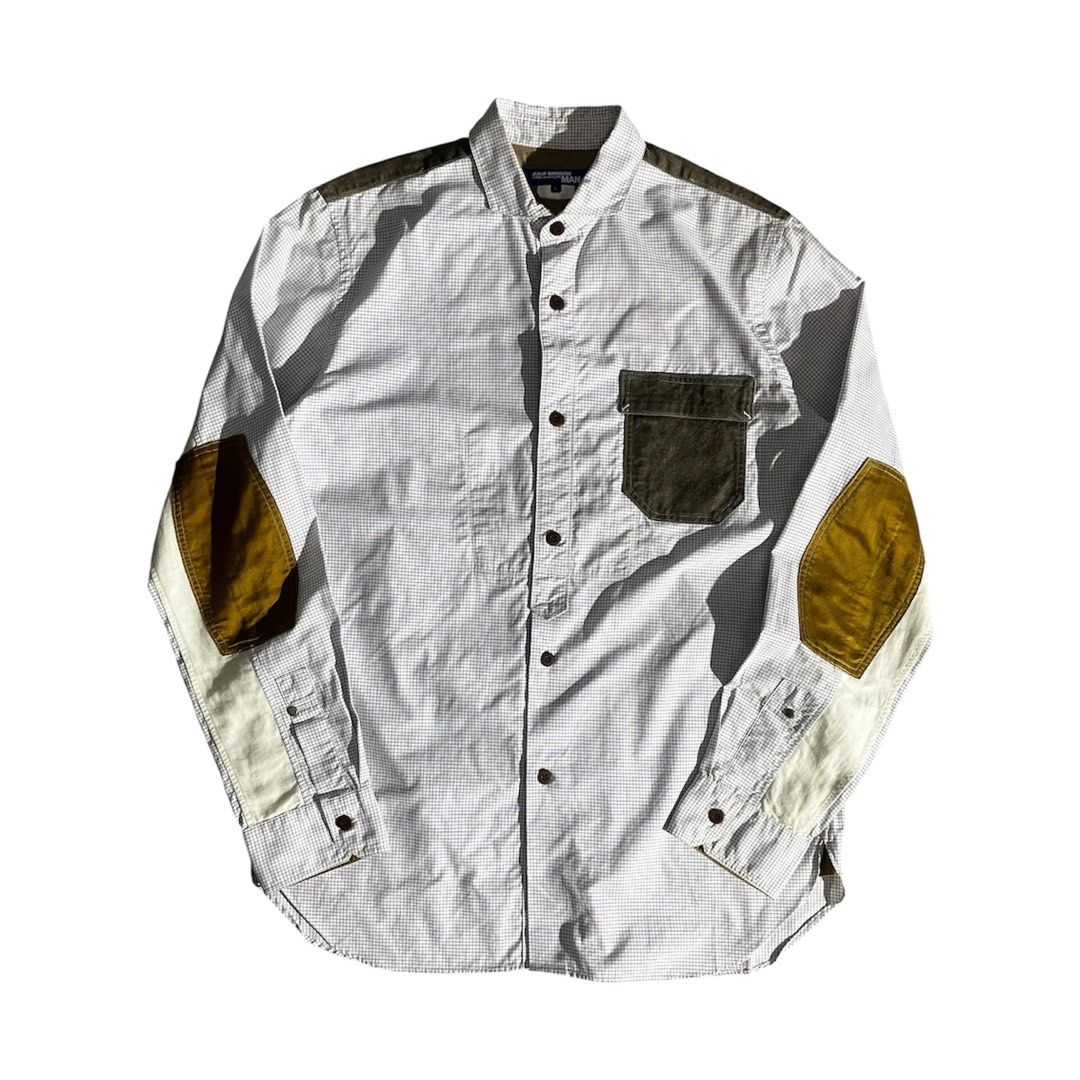 Junya Watanabe MAN SS14 Plaid Panel Check Shirt (Category: Formal Shirts) located in Daraga. Submitted by th3cliquejunks (Listing ID 1467771910, Image 1). Description: Junya Watanabe MAN SS14 Plaid Panel Check Shirt Tagged Size: Large Condition: 9.5/10 Flaw: Minimal dot stain at the lowerback, check pics. No major flaw Measurement: Pit to pit: 20” Length: 28” - 4,920 Dm!.