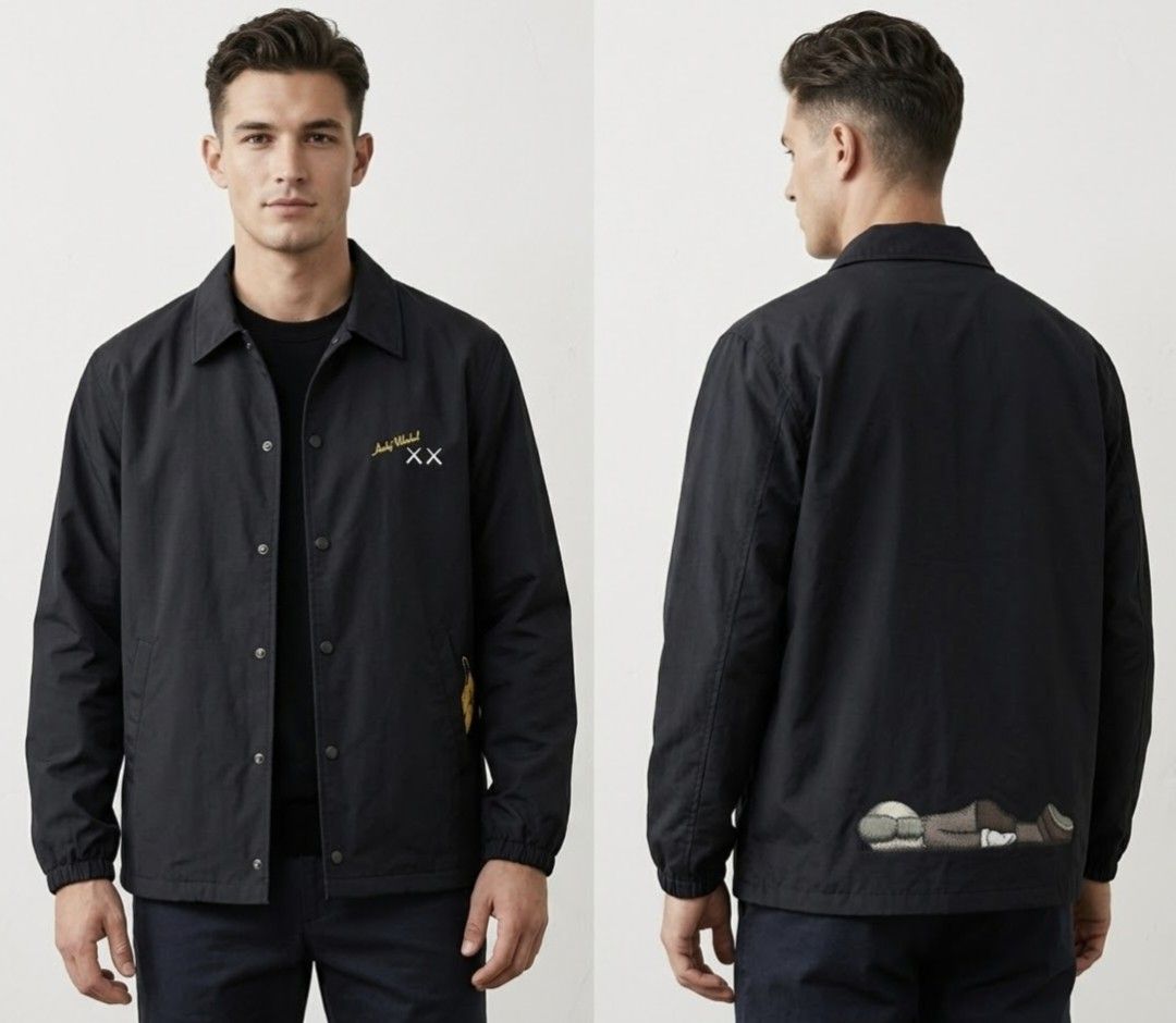 Kaw + Warhol X Uniqlo coach jacket (Category: Coats, Jackets and Outerwear) located in Baguio. Submitted by archival_thrifted.ph. (Listing ID 1467679632, Image 1). Description: FOR SALE‼️ .KAWS + WARHOL X UNIQLO COACH JACKET .EXCELLENT CONDITION .NORMAL SIGNS OF USAGE .SIZE XL ON TAG .PHP 1680 PLUS SF .❌❌ COP/COD .MOP GCASH .COURIER J&T .BAGUIO AREA .DM FOR SURE BUYER TY.