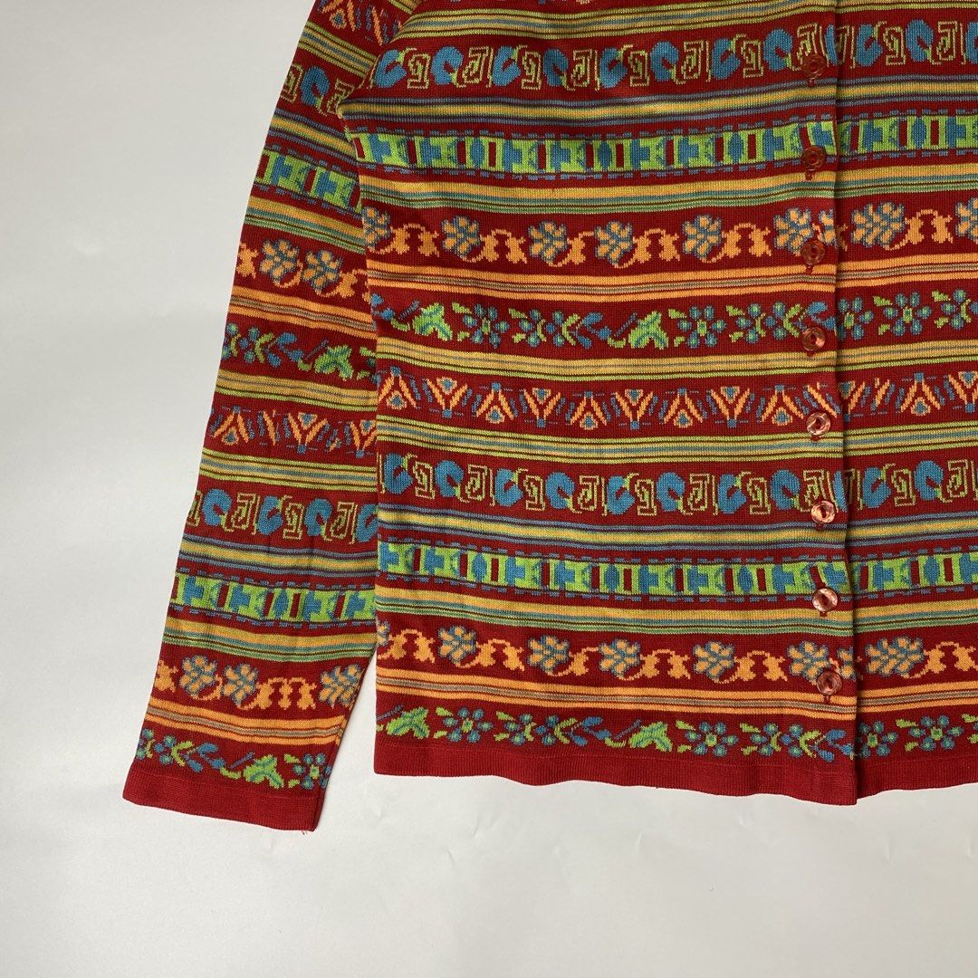 Kenzo 80s-90s Jungle Multi Pattern Knit Cardigan (Category: Coats, Jackets and Outerwear) located in Bacolod City. Submitted by rewear.conceptual (Listing ID 1467649701, Image 3). Description: Kenzo 80s-90s Jungle Multi Pattern Knit Cardigan Condition: 9.5/10 Color rate: 9.5/10 Width: 21 Length: 23 Shoulders: 18.5 Sleeves: 21 Message seller if interested Always double check the items description before making an offer. Strictly no return/refund p