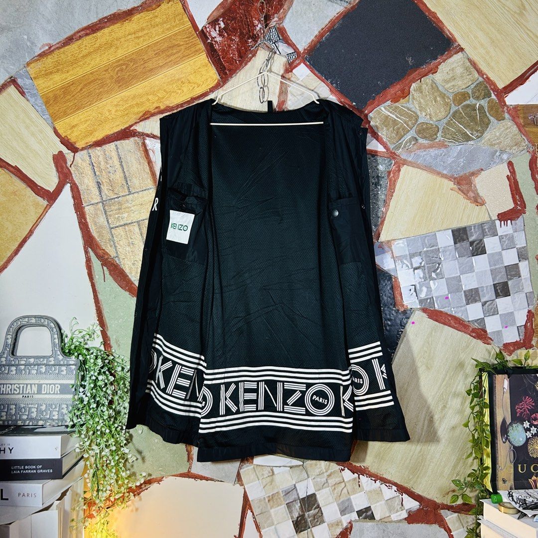 Kenzo coach jacket (Category: Luxury Apparel) located in Baguio. Submitted by kckc_luxury (Listing ID 1467754113, Image 3). Description: 🌸 TINY PINK SPOTS ARE LENS DAMAGE, NOT CLOTH STAINS ————————— ❗️KINDLY READ BEFORE MAKING AN OFFER❗️ LISTING DETAILS size:Large width x length (inches):25x31 condition: EXCELLENT --- MOP: Gcash / BPI MOD: J&T / JRS LOCATION: Baguio City --- NOTE: • Manage your expectations • Photos did not go under any edit but