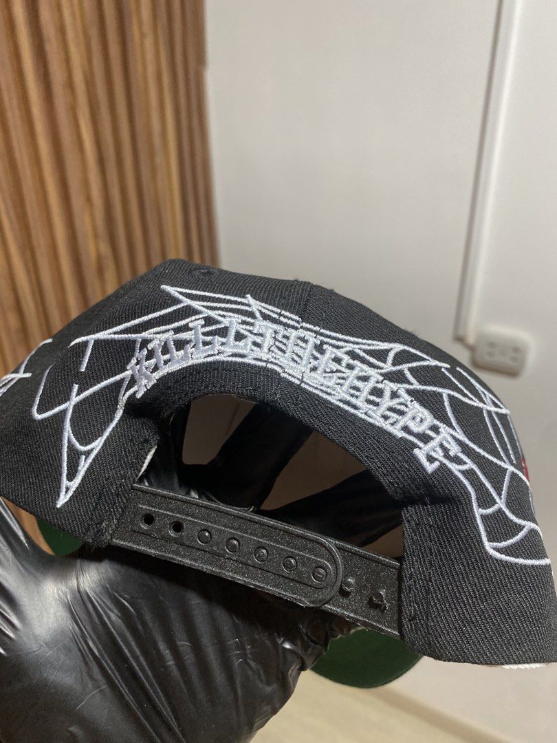 Kill The Hype Los Angeles KTH Spiderweb Snapback Hat (Category: Caps & Hats) located in Caloocan City. Submitted by heatedcaps4425 (Listing ID 1467802231, Image 3). Description: - Brand: Kill The Hype Los Angeles (KTH) - Style: Black snapback hat with adjustable plastic closure - Details: Detailed white spiderweb embroidery, red gothic KTH logo on front, and white text on the back - Interior: Branded KTH-LA.COM taping and tag - Condition: Brand n