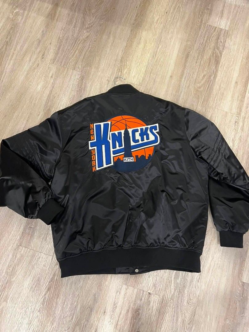 kith New York knicks bomber jacket (Category: Coats, Jackets and Outerwear) located in Trece Martires City. Submitted by rarestone_90786e (Listing ID 1467764260, Image 2). Description: ：kith New York knicks bomber jacket XL.