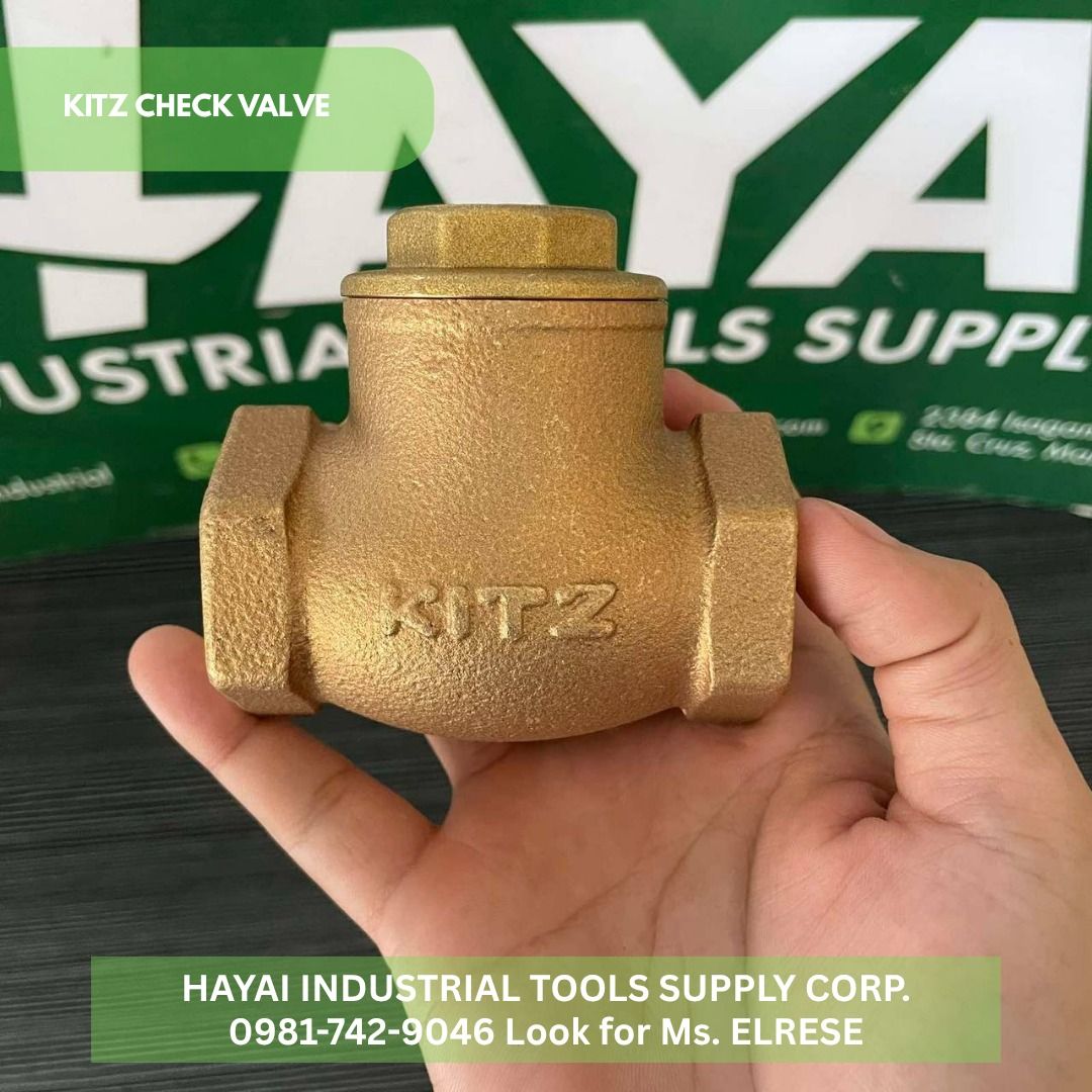 Kitz Brass Check Valve (Category: Construction & Building Materials) located in Caloocan City. Submitted by livewolf.00a826 (Listing ID 1467624692, Image 2). Description: - Brand: Kitz - Size: 1 inch - Material: Solid heavy-duty brass (zero rust or wear) - Design: Threaded ends with clear flow direction arrow, standard hex nuts for easy wrench tightening, and top cap for internal access - Ideal for: Reliable water lines and industrial plumbing se