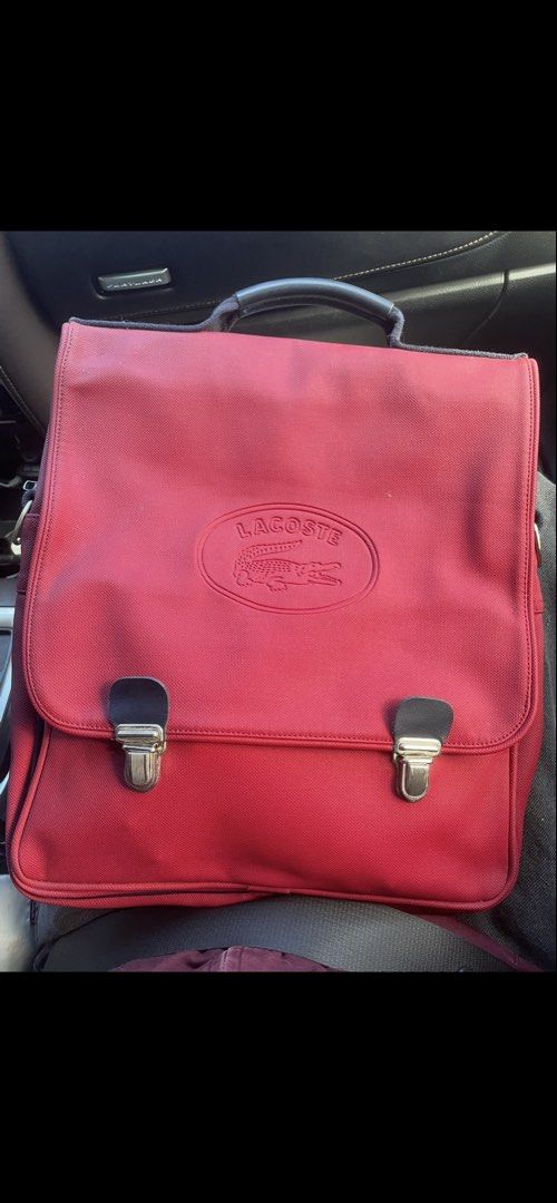 Lacoste bag (Category: Belt bags, Clutches and Pouches) located in Lipa City. Submitted by thriftpingssss (Listing ID 1467630078, Image 1). Description: Issue: no lace Good condition.