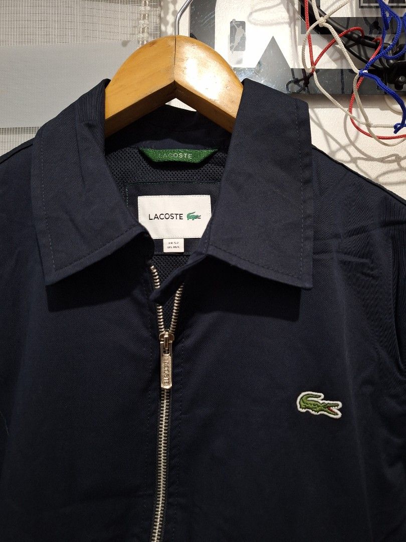 Lacoste collar harrington dark navy m/L (Category: Coats, Jackets and Outerwear) located in Santa Rosa. Submitted by pat0317 (Listing ID 1467774854, Image 2). Description: Lacoste harrington jacket navyblue Twill cotton stretch Unused no issue Size 52 M/L - 23x27 Cod cop Lbc lalamove j&t.