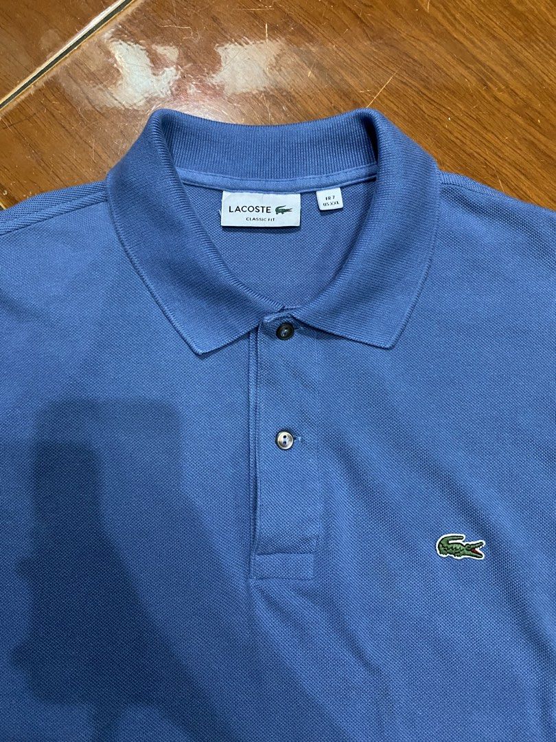 Lacoste Sky Blue (Category: Tshirts & Polo Shirts ) located in Bulacan. Submitted by huntsofryxk (Listing ID 1467614389, Image 3). Description: Lacoste Sky Blue 24-25/29 size 7 XXL on tag color rate 9.8/10 brand new condition no issue mine 1500 location: sjdm, bulacan.