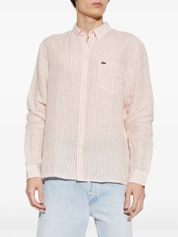 Lacoste striped linen shirt (Category: Tshirts & Polo Shirts ) located in Pasig City. Submitted by ecrz19 (Listing ID 1467767454, Image 3). Description: Lacoste striped linen shirt Brand new with tag Size is medium Rfs: pinabili sa US pero too big pala for me.