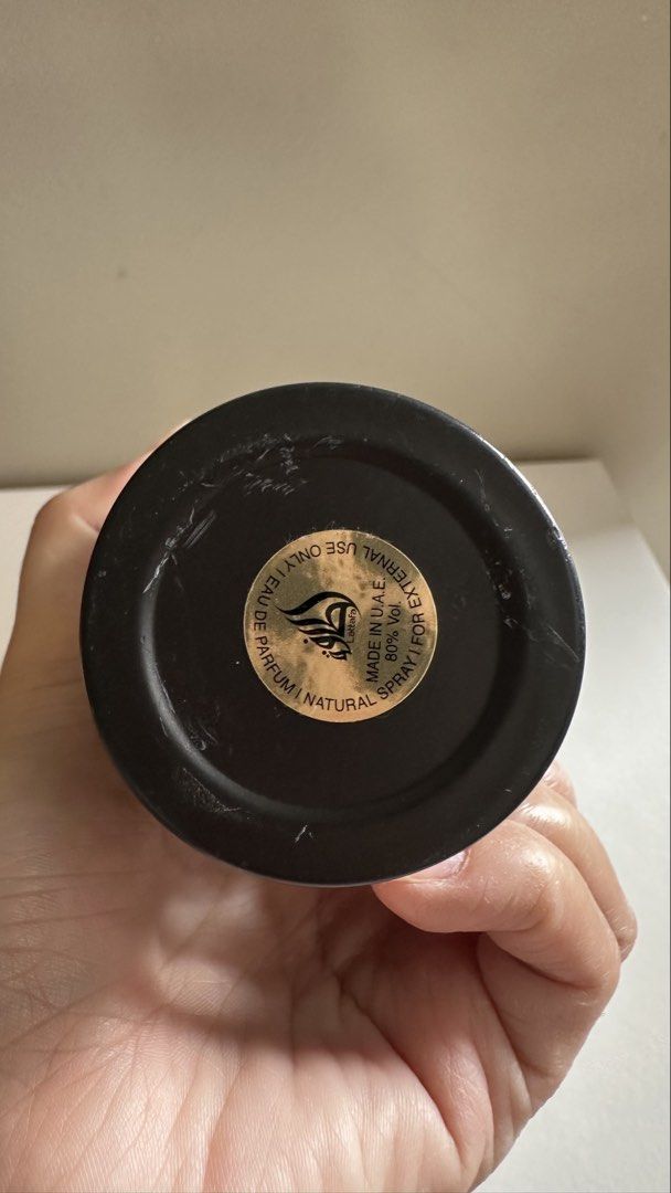 Lattafa Asad Eau De Parfum (Category: Fragrance & Deodorants) located in Antipolo. Submitted by waco1313 (Listing ID 1467646420, Image 3). Description: Brand & Name: Lattafa – Asad (Eau de Parfum) Concentration: Eau de Parfum (EDP) Natural Spray Volume: 100 mL / 3.4 FL. OZ. Origin: Made in U.A.E. Bottle Features: Sculpted matte black container with metallic gold bands, a center crest featuring a lion emblem, bold Arabic typography (أسد / Asad mea