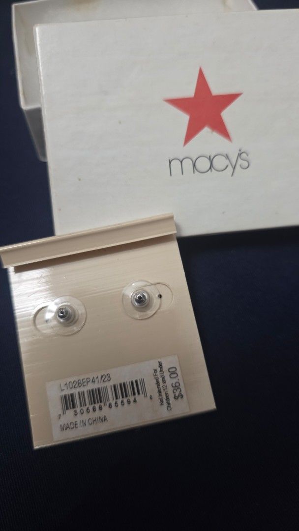 Lauren Ralph Lauren Solitaire Stud Earrings Macy's (Category: Earrings) located in Manila. Submitted by ysabellesthings (Listing ID 1467652902, Image 3). Description: - Brand: Lauren by Ralph Lauren - Condition: Brand new, unworn, and still attached to the store card. only stored. - Inclusions: Original Macy's gift box and display card - Retail Price: $36.00.