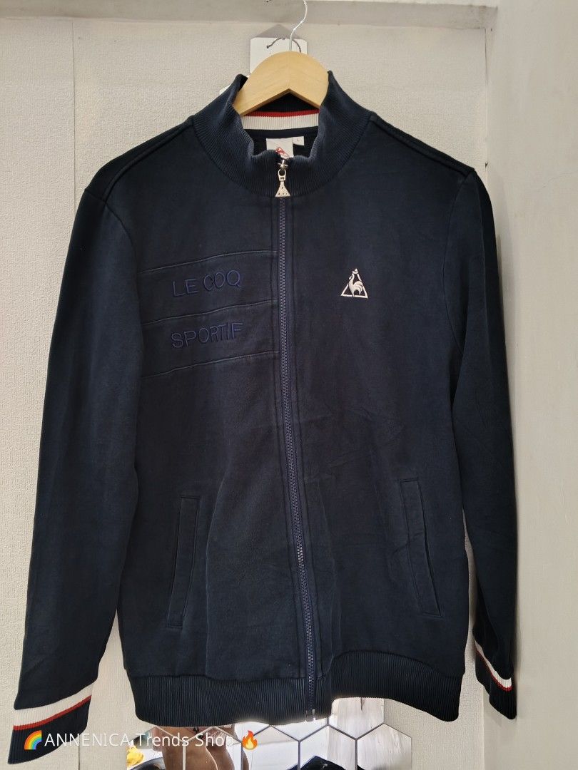 LE COQ SPORTIF Jacket (Category: Coats, Jackets and Outerwear) located in Bulacan. Submitted by annenicathriftthriftlang (Listing ID 1467625685, Image 1). Description: LE COQ SPORTIF Navy Jacket - L Fits M-L | 22-23" PTP x 26" Length | 9.5/10 Makapal fleece, embroidered logo, vintage style Pang gym / jogging / bike / travel / office / daily ₱550 ONLY 📍 Store Pick-up: ANNENICA Trends Shop EMA Town Center Meycauayan Bulacan 📦 Shipping Available: 