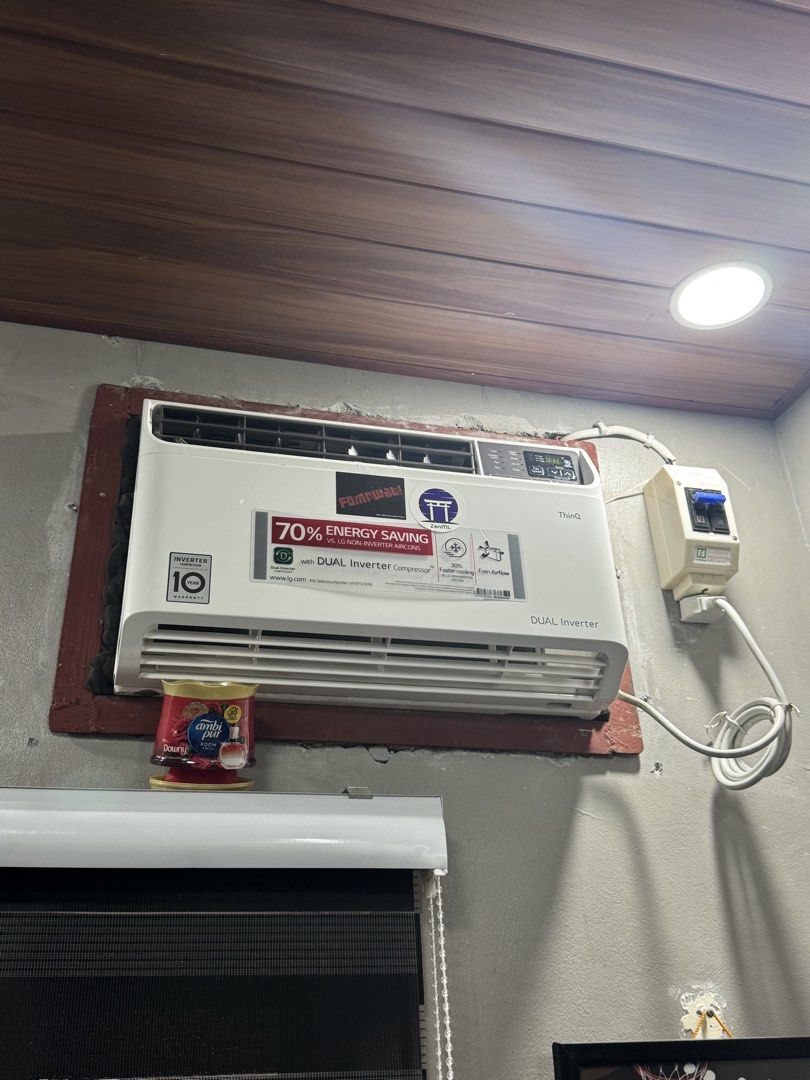 LG Smart Window type Dual Inverter 0.8hp (Category: Air Conditioning and Heating) located in Quezon City. Submitted by justinpangnbn (Listing ID 1467827194, Image 1). Description: FOR SALE: LG 0.8HP Window-Type Dual Inverter Aircon LG 0.8HP Window-Type Dual Inverter Aircon with ThinQ Wi-Fi ❄️ Working perfectly / No issues 🧼 Kakapalinis lang ( Cleaned every 6 mos ) 📱 LG ThinQ Wi-Fi enabled ⚡ Dual Inverter — energy efficient Specifications: * Bra
