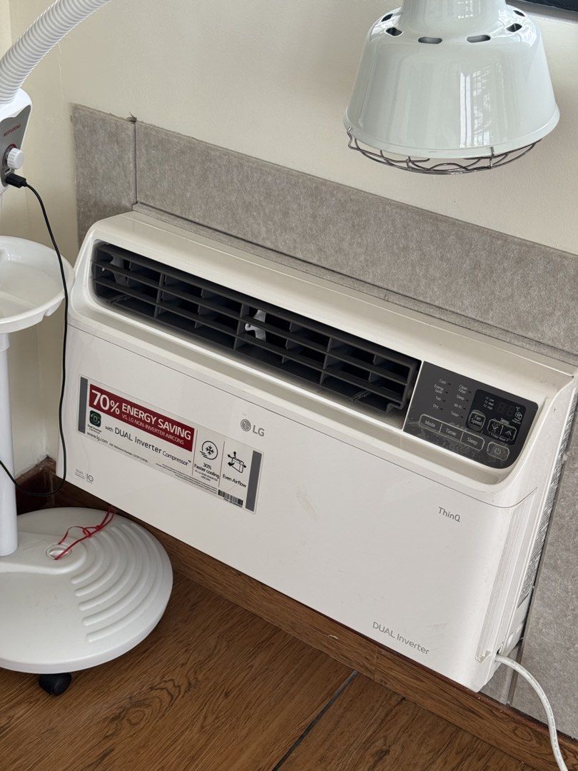LG ThinQ DUAL Inverter Window Type Aircon 2.0 HP (Category: Air Conditioning and Heating) located in Paranaque City. Submitted by greyolive293233 (Listing ID 1467620265, Image 1). Description: LG window-type aircon with remote 2.0 HP Dual Inverter Original Price is at 55k Very low energy consumption. - Tech: ThinQ smart technology & dual inverter compressor for fast cooling and energy saving - Features: Digital display panel, fan speed controls, 