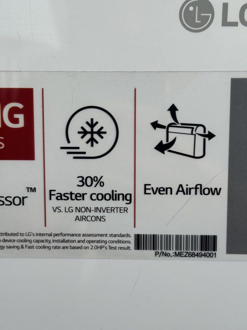 LG ThinQ DUAL Inverter Window Type Aircon 2.0 HP (Category: Air Conditioning and Heating) located in Paranaque City. Submitted by greyolive293233 (Listing ID 1467620265, Image 3). Description: LG window-type aircon with remote 2.0 HP Dual Inverter Original Price is at 55k Very low energy consumption. - Tech: ThinQ smart technology & dual inverter compressor for fast cooling and energy saving - Features: Digital display panel, fan speed controls, 