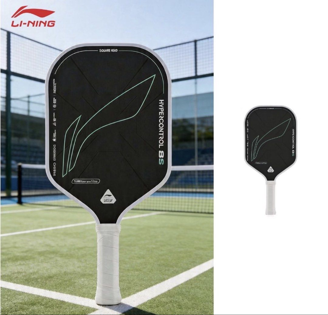 Li-Ning Hypercontrol 8S Pickleball Paddle Carbon Fiber (Category: Racket and Ball Sports) located in Manila. Submitted by laura.mnl (Listing ID 1467641160, Image 3). Description: - Brand: Li-Ning - Model: Hypercontrol 8S - Condition: Brand new, unused in original packaging sleeve and box - Shape: Square head shape for precision play - Material: Premium carbon fiber - Thickness: 14mm - Weight: 218g - Balance & Flex: Even balance with medium flexib