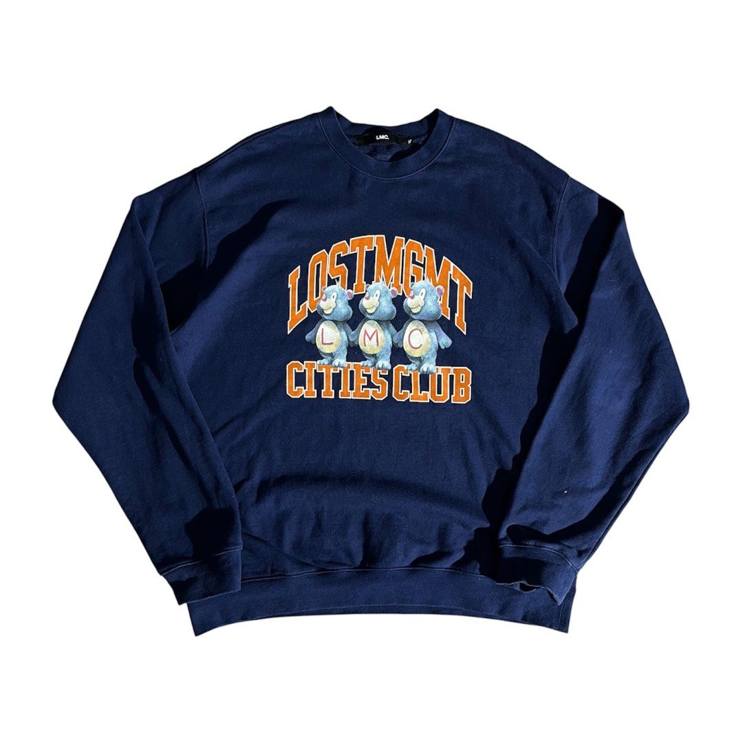 LMC - Lost Management Cities Bear Athletic Sweater (Category: Coats, Jackets and Outerwear) located in Daraga. Submitted by th3cliquejunks (Listing ID 1467773558, Image 1). Description: LMC - Lost Management Cities Bear Athletic Sweater Tagged Size: XL Condition: 10/10 Flawless Measurement: Pit to pit: 25” Length: 28.5” - 2,580 Dm!.