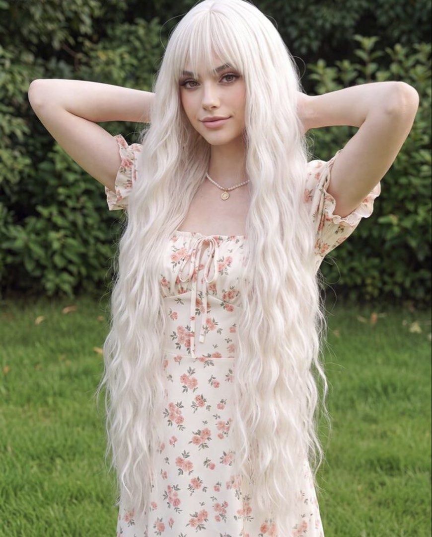 Long white wigs (Category: Hair Accessories) located in Quezon City. Submitted by ava_ghail (Listing ID 1467808500, Image 3). Description: Realistic wigs .