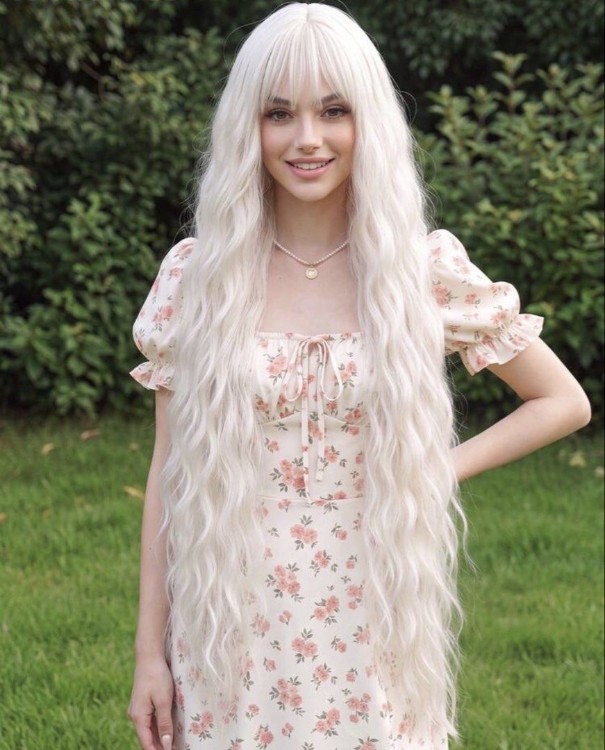 Long white wigs (Category: Hair Accessories) located in Quezon City. Submitted by ava_ghail (Listing ID 1467808500, Image 1). Description: Realistic wigs .