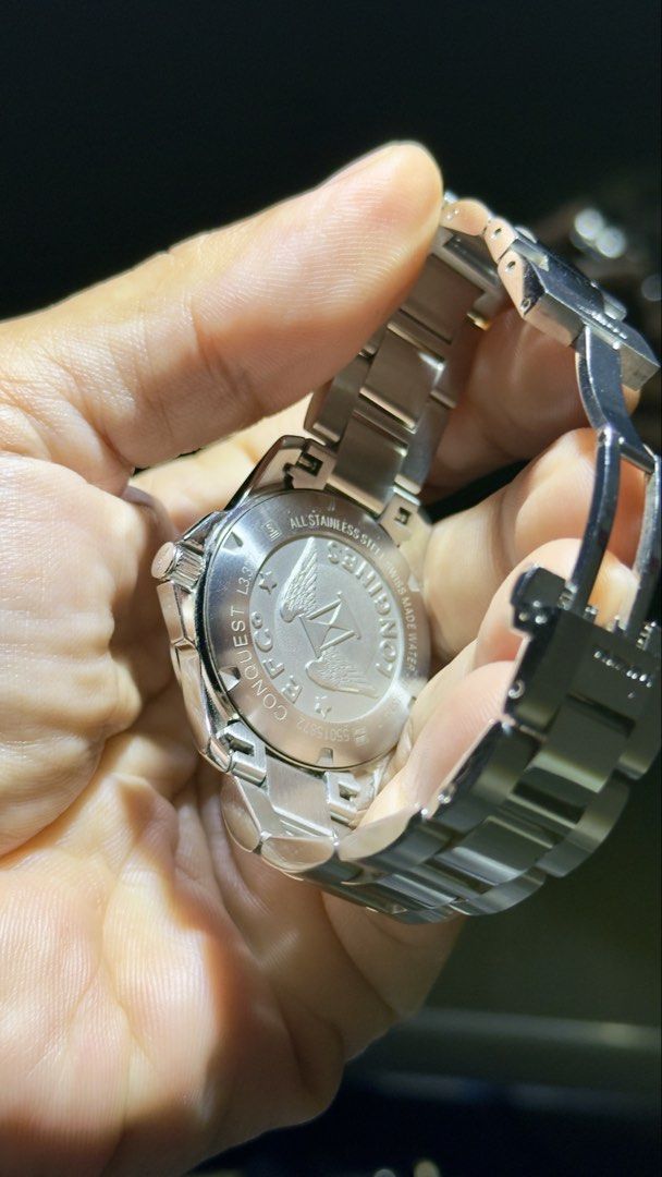 Longines Conquest Quartz movement (Category: Luxury Watches) located in Manila. Submitted by noblebird_a9271e (Listing ID 1467827835, Image 3). Description: location: Tondo Manila price: 25k condition: good, minor scratches on bezel and bracelet. complete with box warranty card. 34mm women size quartz from: lucerne-solaire.