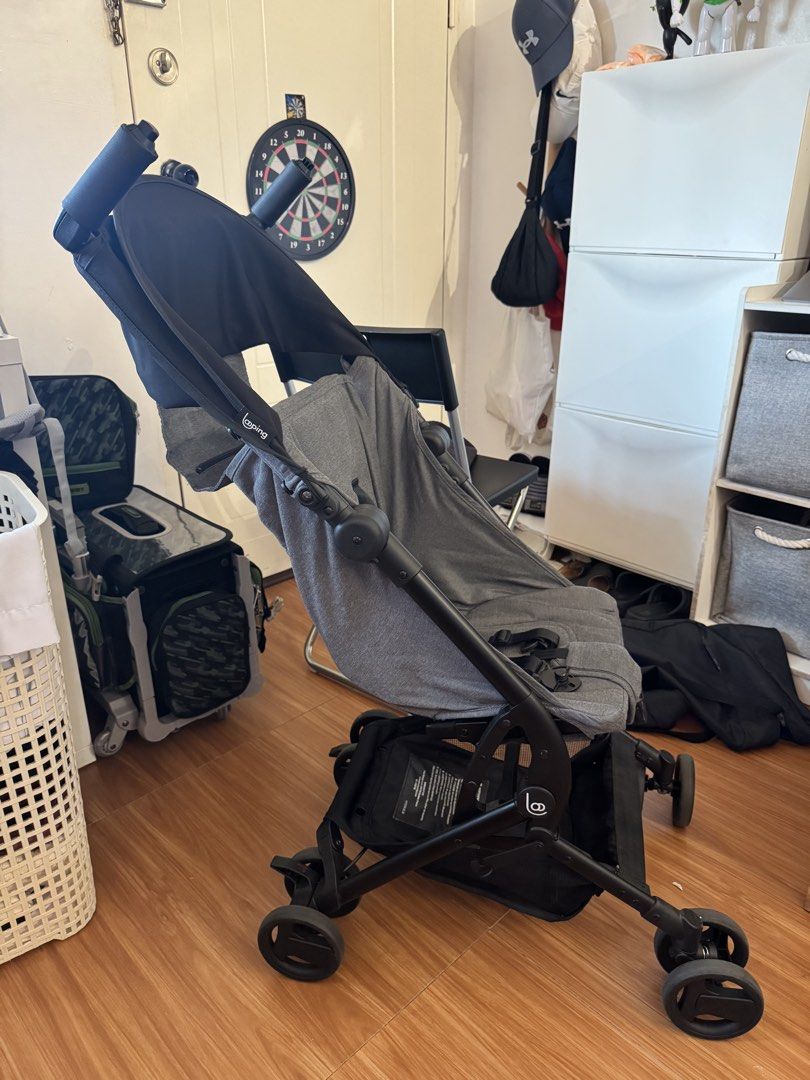 Looping Squizz Mini Stroller Grey (Category: Strollers) located in Tanza. Submitted by jaydeecx (Listing ID 1467688998, Image 2). Description: - Brand/Model: Looping Squizz Mini Stroller - Color: Grey and Black - Fold Design: Ultra-compact, folds down easily into its own travel bag - Build: Lightweight frame with smooth wheels - Safety & Storage: Secure safety harness and convenient under-seat storage basket - Condition: Clean fabrics, well-maint