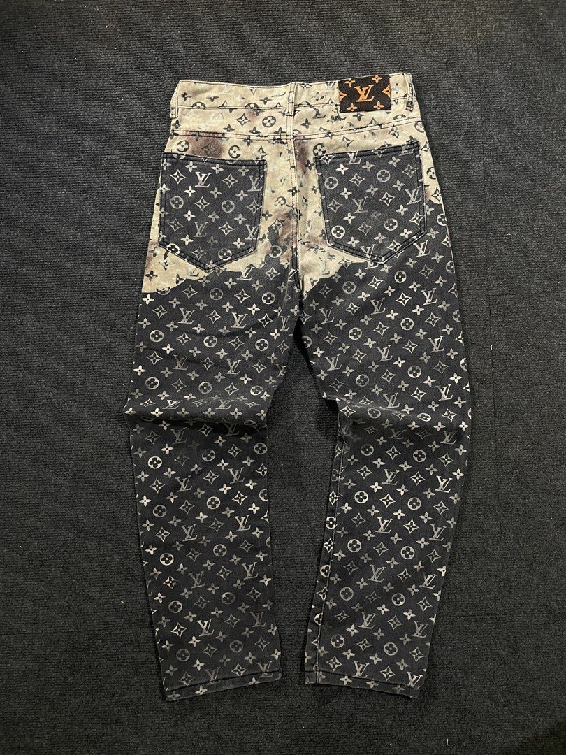 Louis Vuitton Monogram Denim Jeans (Category: Jeans) located in Iligan City. Submitted by lovelysism (Listing ID 1467710171, Image 2). Description: - Louis Vuitton - All-over monogram pattern with a gradient bleach wash (light beige to dark grey) - Complete tags and washtag -No issue -Excellent condition Waistline: 32 Lenght: 40 .