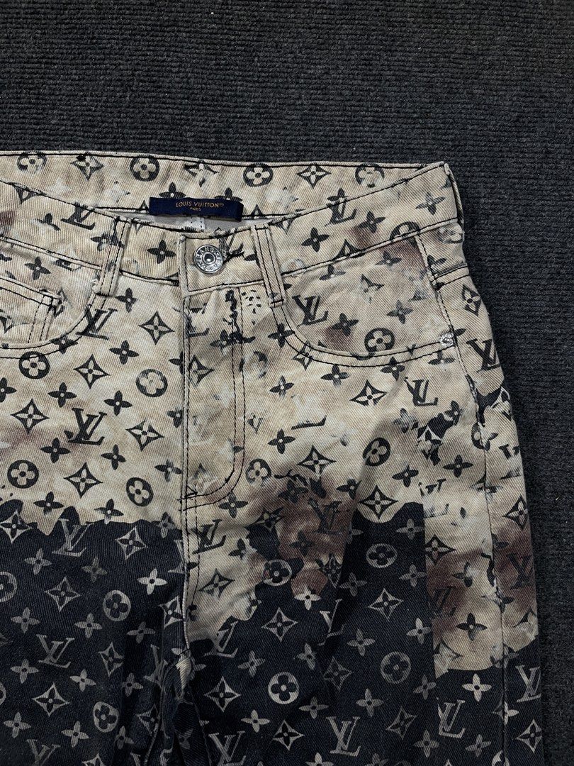 Louis Vuitton Monogram Denim Jeans (Category: Jeans) located in Iligan City. Submitted by lovelysism (Listing ID 1467710171, Image 3). Description: - Louis Vuitton - All-over monogram pattern with a gradient bleach wash (light beige to dark grey) - Complete tags and washtag -No issue -Excellent condition Waistline: 32 Lenght: 40 .
