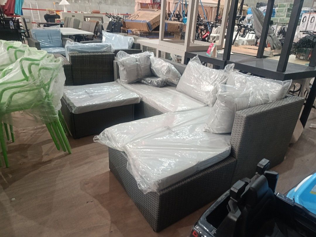 LShape Rattan Style Sofa Set (Category: Other Home Furniture) located in Muntinlupa City. Submitted by aussiesurplus (Listing ID 1467607434, Image 2). Description: synthetic rattan metal base 17500.