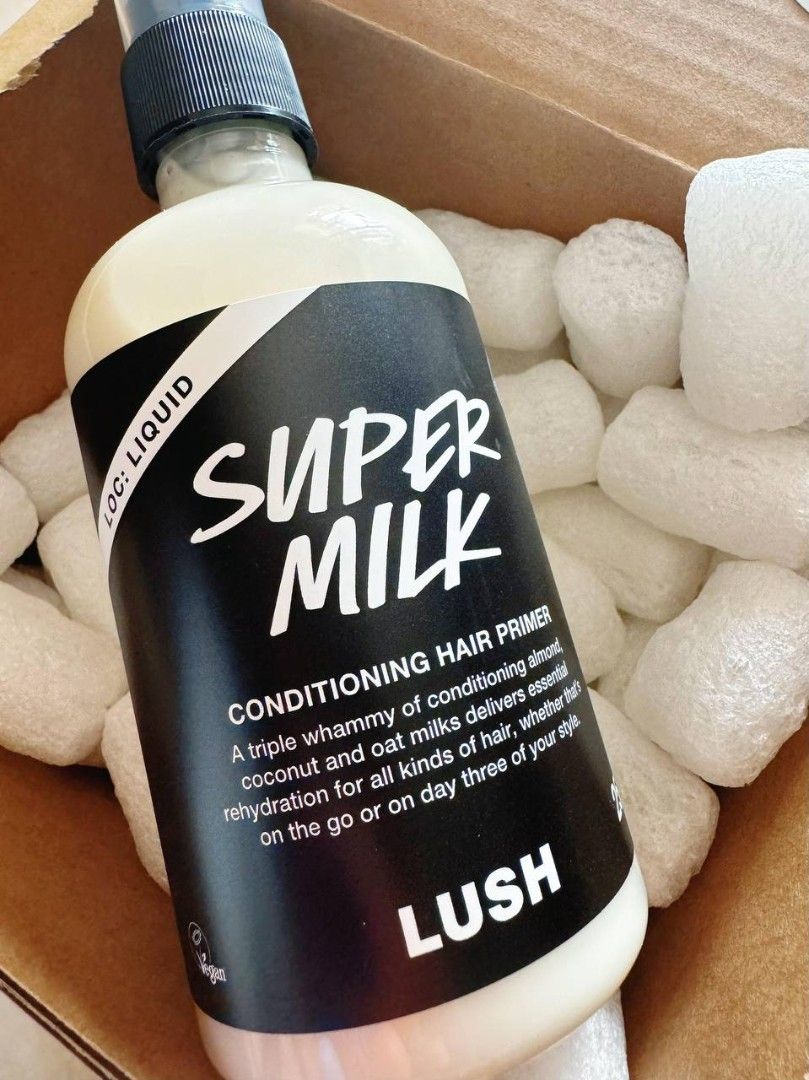 Lush Super Milk Conditioning Hair Primer (Category: Hair) located in Bacolod City. Submitted by declutteringofawhimsygirl (Listing ID 1467658623, Image 1). Description: ❗️FINAL SALE❗️ Lush Conditioning Hair Primer 250g Bought it from the 🍊 app. Sprayed once only. The scent is not for me.