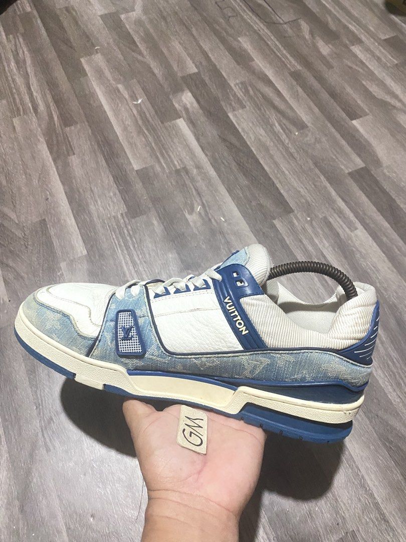 LV Trainer Denim (Category: Sneakers) located in Cebu City. Submitted by freemoon.b85e0c (Listing ID 1467800075, Image 2). Description: LV Trainer Denim Thrifted/2nd hand Size 10 us/9 ul/44 euro/28 cm Price 880 plus sf Sign of usage.